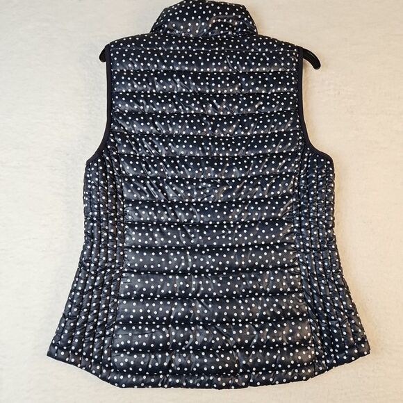 Tommy Hilfiger‎ Women's Lightweight Packable Puffer Vest Size M Navy White Dots - Picture 11 of 12